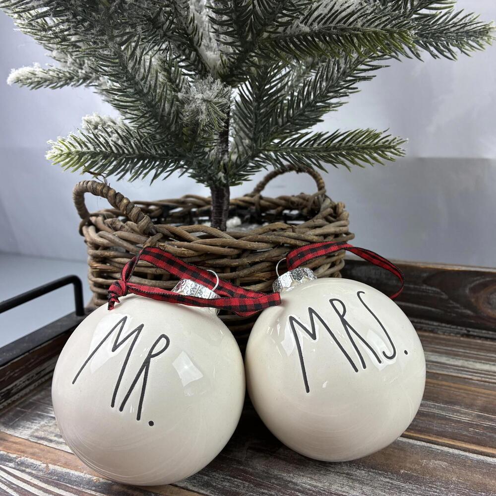 Rae Dunn Artisan Collection Mr. and Mrs. Christmas Ornaments